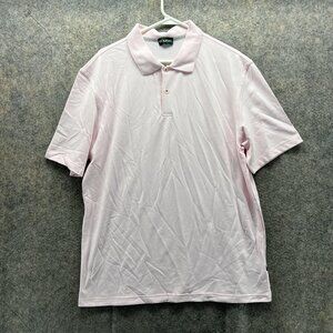 Golfino Polo Shirt Men 44 Pink Golf Golfer Panama Collar Sun Protection New